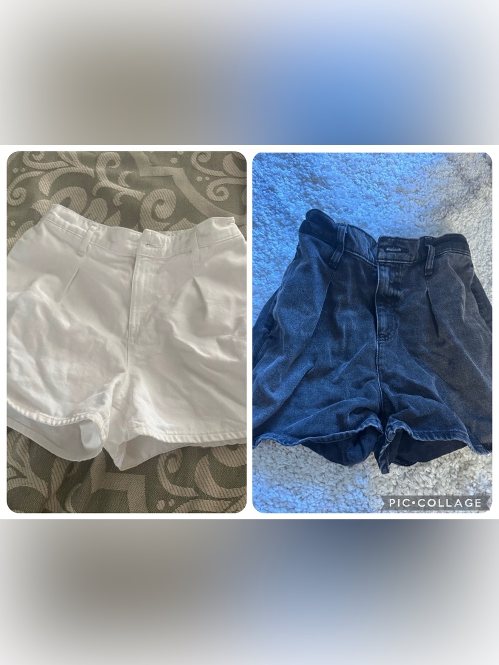 Express Black and White High-Waisted Shorts set